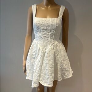 SHEIN White Square Neck Sleeveless Sundress